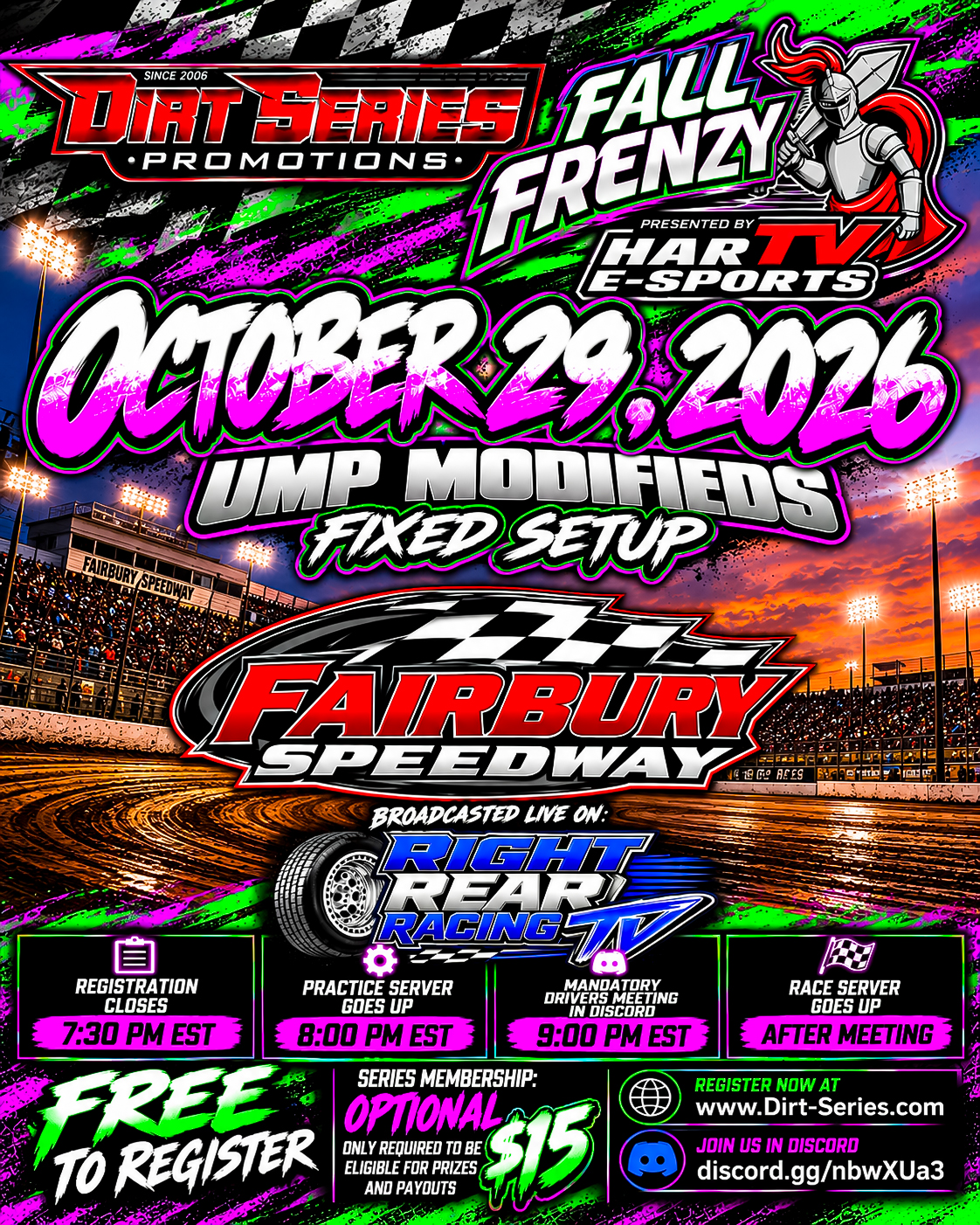 Fall Frenzy — 2026 Season — Race #3 Event Flyer
